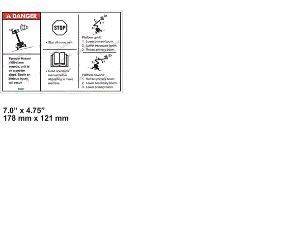FOR GENIE DANGER TILT ALARM DECAL 114397, 114397GT