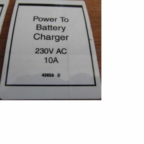 FOR GENIE GR-15 LABEL DECAL (POWER TO CHARGE 230V) Part # 43658