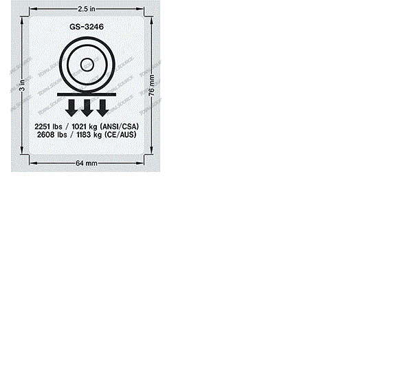 FOR GENIE 82705, 82705GT DECAL - WHEEL LOAD 3246