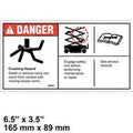 FOR GENIE DANGER SAFETY ARM DECAL 82561, 82561GT
