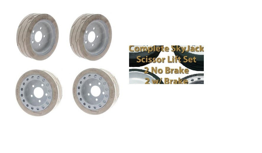 SET 4 FOR Skyjack TIRE/WHEELS,NM,158438 158439, SJIII3219 SJIII3015 SJIII3215