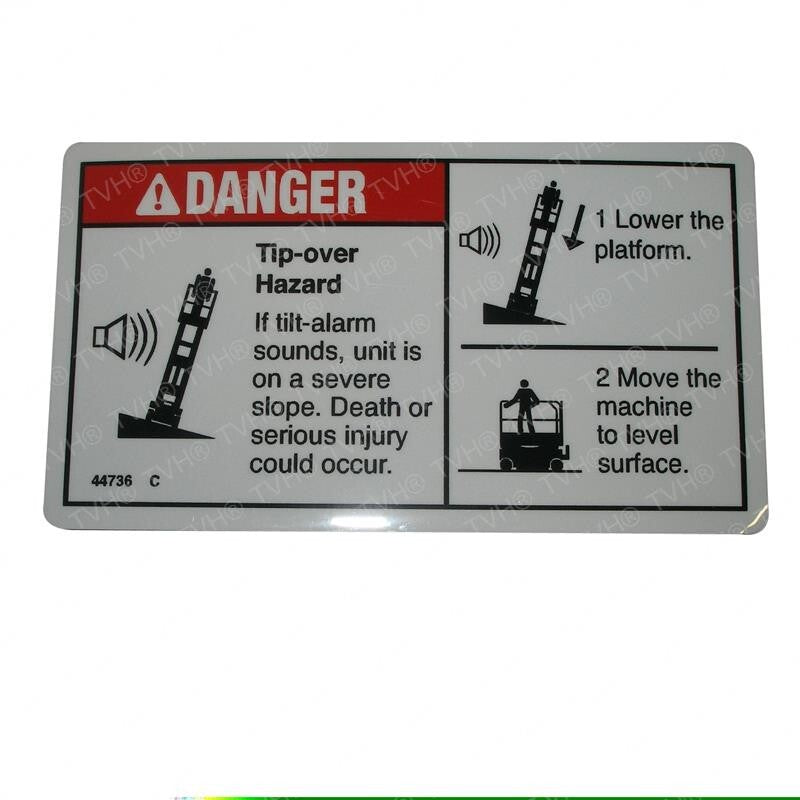 FOR GENIE GRC-12 DECAL - DANGER TIP-OVER TILT 44736 44736GT