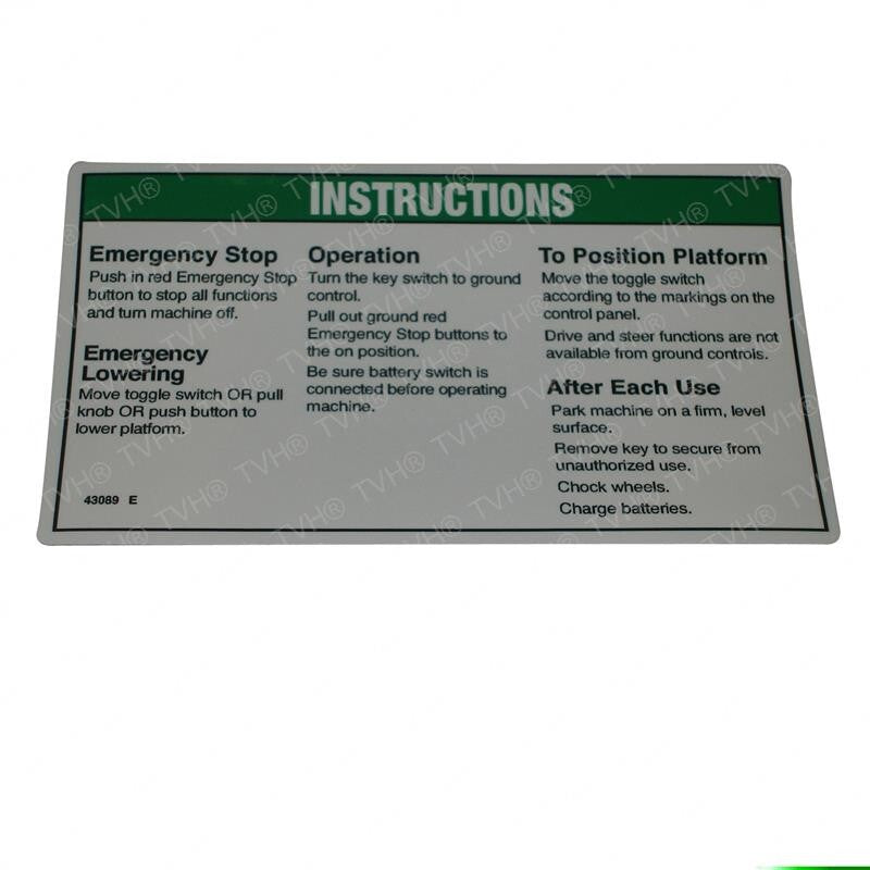 FOR GENIE DECAL 43089, 43089GT