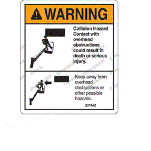 FOR GENIE GR-20J -  DECAL-DANGER-COLLISION HAZ  231442GT