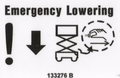 FOR GENIE EMERGENCY LOWERING DECAL PART# 133276, 133276GT